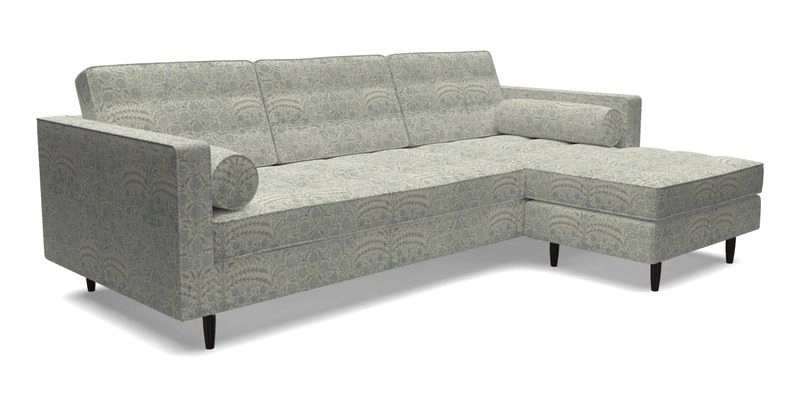 Marylebone LHF Corner Unit in Clever Tough And Eco Velvet Chrome