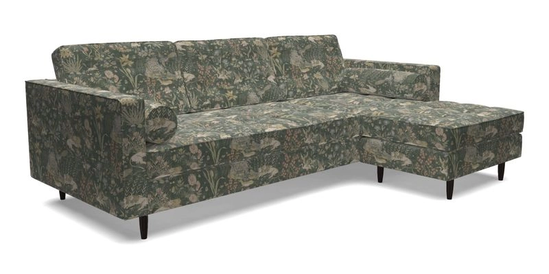 Marylebone LHF Corner Unit in Clever Tough And Eco Velvet Chrome