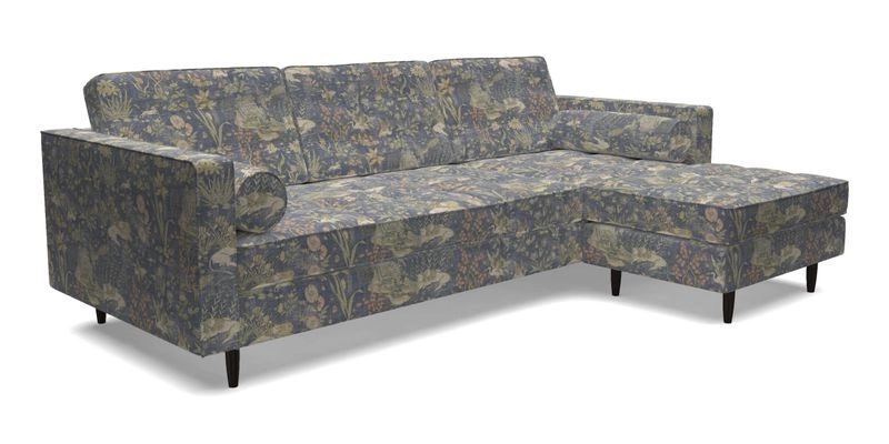 Marylebone LHF Corner Unit in Clever Tough And Eco Velvet Chrome