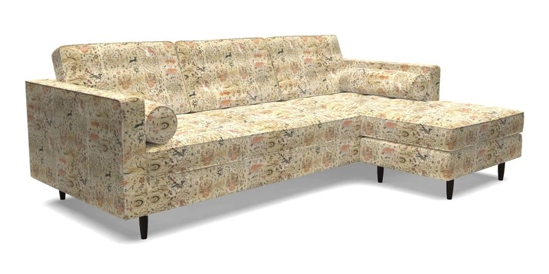 Marylebone LHF Corner Unit in Clever Tough And Eco Velvet Chrome