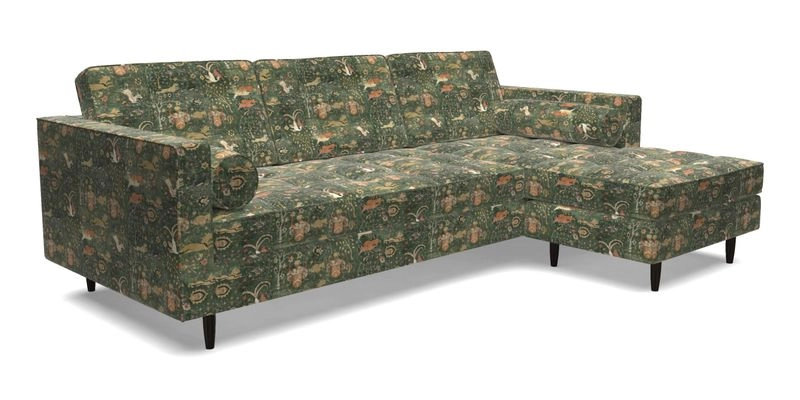 Marylebone LHF Corner Unit in Clever Tough And Eco Velvet Chrome