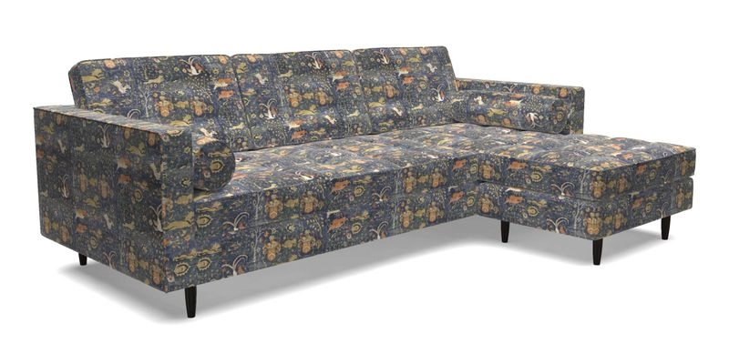 Marylebone LHF Corner Unit in Clever Tough And Eco Velvet Chrome