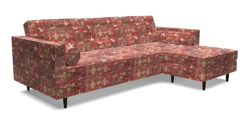 Marylebone LHF Corner Unit in Clever Tough And Eco Velvet Chrome