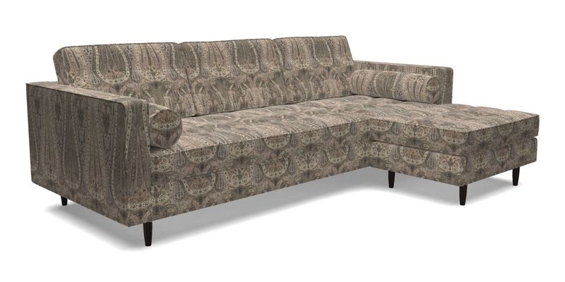 Marylebone LHF Corner Unit in Clever Tough And Eco Velvet Chrome