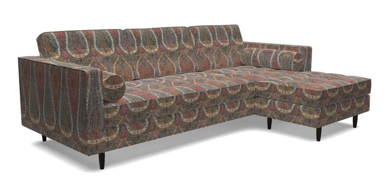 Marylebone LHF Corner Unit in Clever Tough And Eco Velvet Chrome