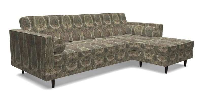 Marylebone LHF Corner Unit in Clever Tough And Eco Velvet Chrome