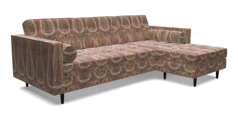 Marylebone LHF Corner Unit in Clever Tough And Eco Velvet Chrome