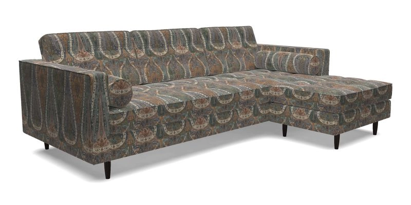 Marylebone LHF Corner Unit in Clever Tough And Eco Velvet Chrome