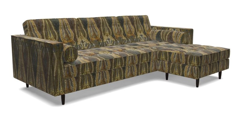 Marylebone LHF Corner Unit in Clever Tough And Eco Velvet Chrome