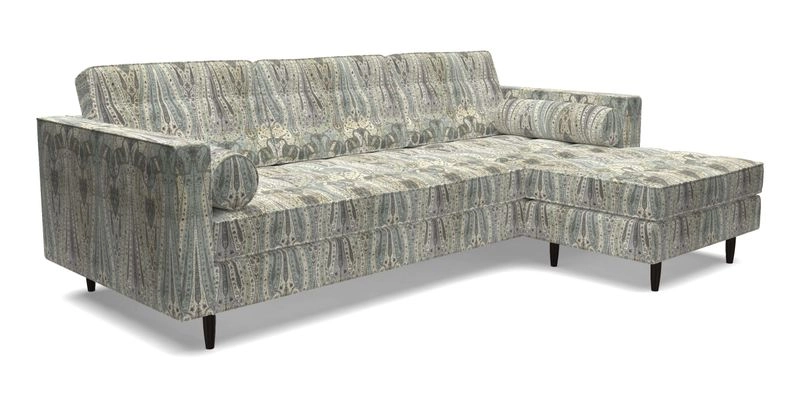 Marylebone LHF Corner Unit in Clever Tough And Eco Velvet Chrome