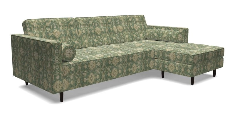 Marylebone LHF Corner Unit in Clever Tough And Eco Velvet Chrome