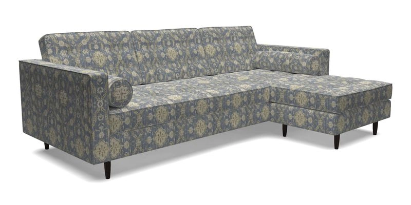 Marylebone LHF Corner Unit in Clever Tough And Eco Velvet Chrome