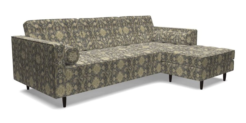 Marylebone LHF Corner Unit in Clever Tough And Eco Velvet Chrome