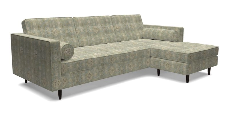 Marylebone LHF Corner Unit in Clever Tough And Eco Velvet Chrome