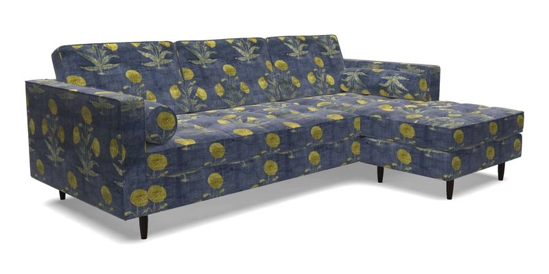 Marylebone LHF Corner Unit in Clever Tough And Eco Velvet Chrome