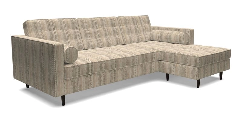 Marylebone LHF Corner Unit in Clever Tough And Eco Velvet Chrome