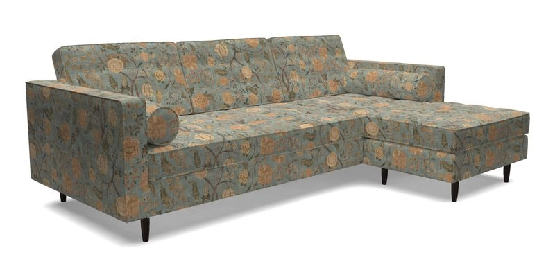 Marylebone LHF Corner Unit in Clever Tough And Eco Velvet Chrome