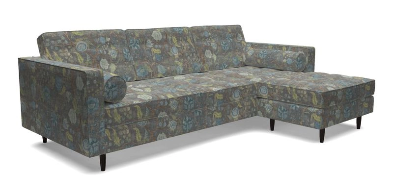 Marylebone LHF Corner Unit in Clever Tough And Eco Velvet Chrome