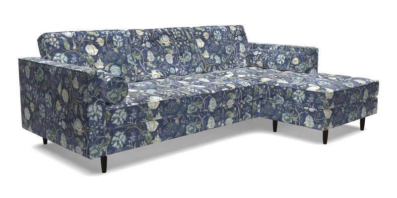 Marylebone LHF Corner Unit in Clever Tough And Eco Velvet Chrome