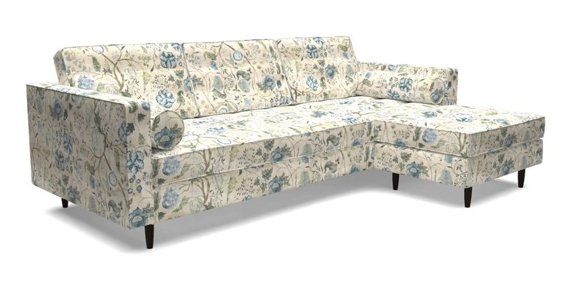 Marylebone LHF Corner Unit in Clever Tough And Eco Velvet Chrome