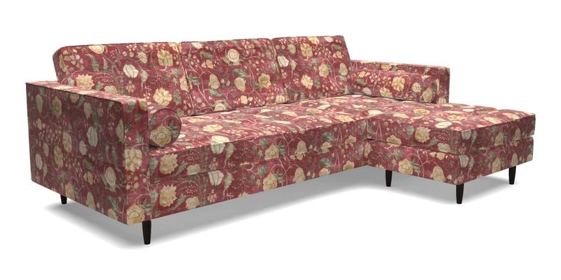 Marylebone LHF Corner Unit in Clever Tough And Eco Velvet Chrome