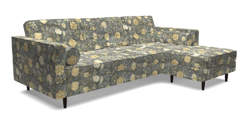 Marylebone LHF Corner Unit in Clever Tough And Eco Velvet Chrome