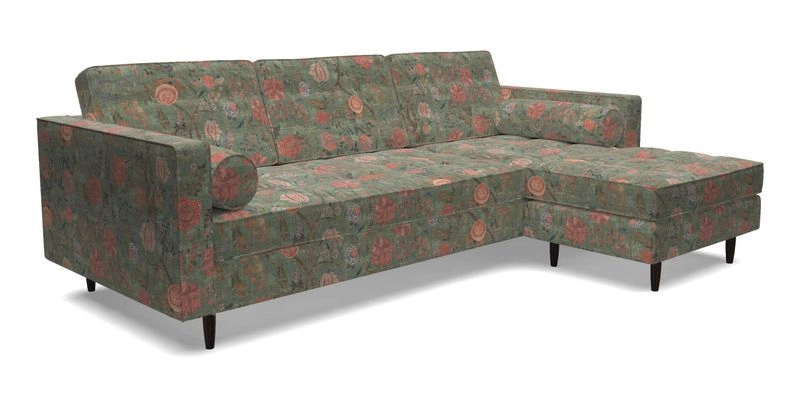 Marylebone LHF Corner Unit in Clever Tough And Eco Velvet Chrome