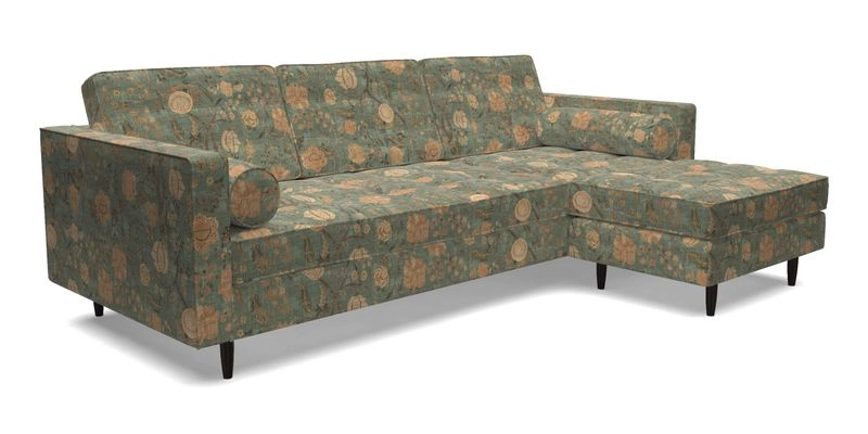 Marylebone LHF Corner Unit in Clever Tough And Eco Velvet Chrome