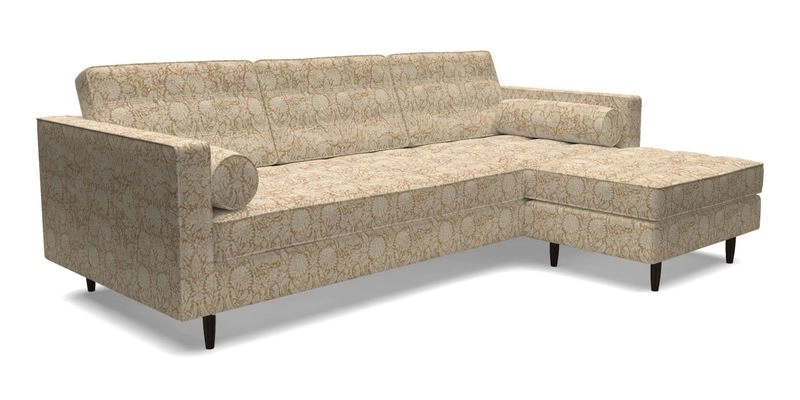 Marylebone LHF Corner Unit in Clever Tough And Eco Velvet Chrome