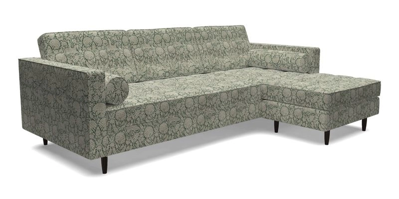 Marylebone LHF Corner Unit in Clever Tough And Eco Velvet Chrome