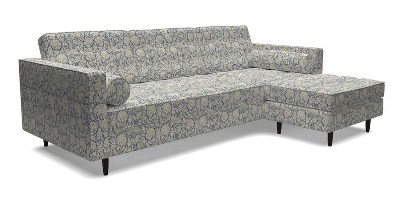 Marylebone LHF Corner Unit in Clever Tough And Eco Velvet Chrome