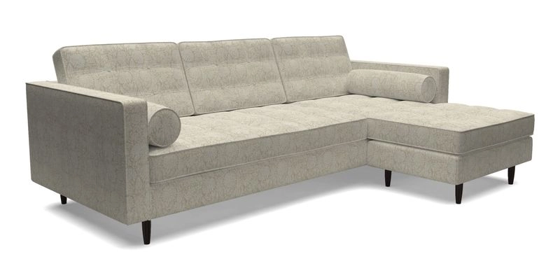 Marylebone LHF Corner Unit in Clever Tough And Eco Velvet Chrome