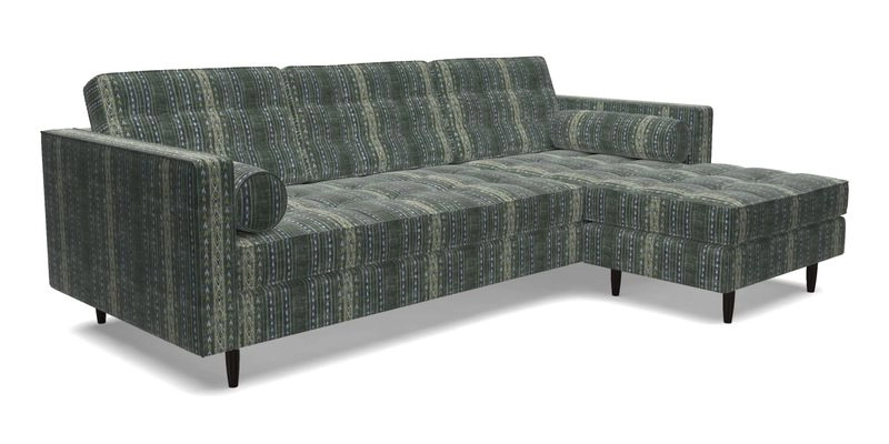 Marylebone LHF Corner Unit in Clever Tough And Eco Velvet Chrome