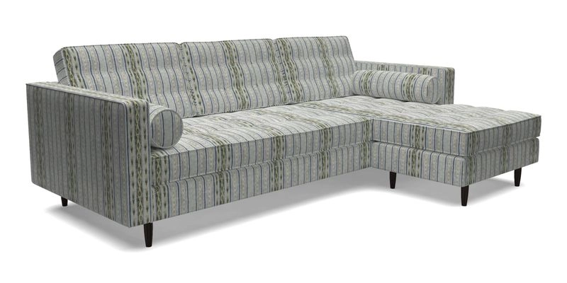 Marylebone LHF Corner Unit in Clever Tough And Eco Velvet Chrome