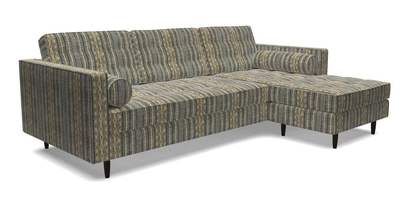 Marylebone LHF Corner Unit in Clever Tough And Eco Velvet Chrome