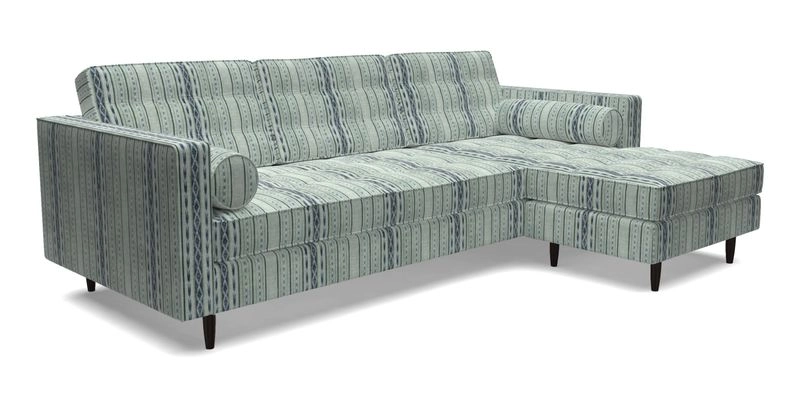 Marylebone LHF Corner Unit in Clever Tough And Eco Velvet Chrome