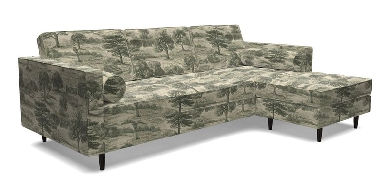 Marylebone LHF Corner Unit in Clever Tough And Eco Velvet Chrome