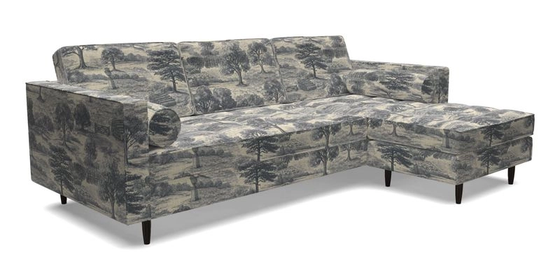 Marylebone LHF Corner Unit in Clever Tough And Eco Velvet Chrome