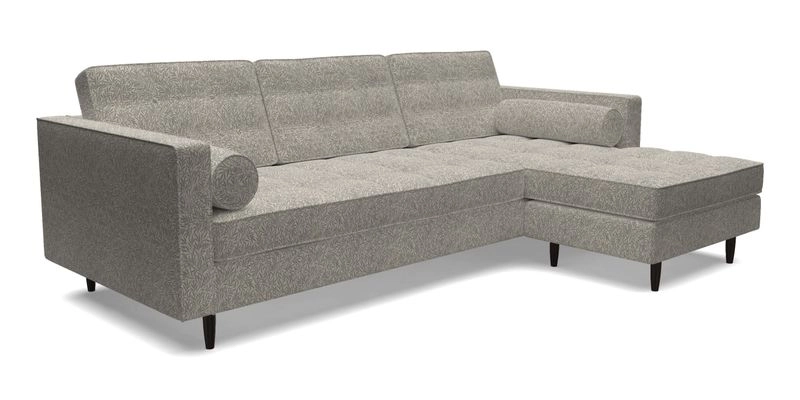 Marylebone LHF Corner Unit in Clever Tough And Eco Velvet Chrome