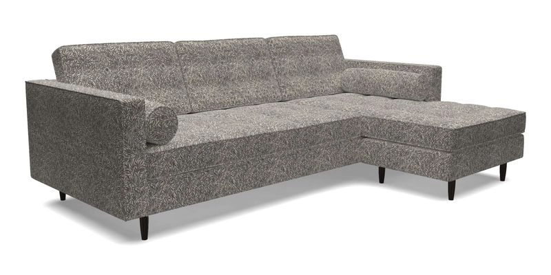 Marylebone LHF Corner Unit in Clever Tough And Eco Velvet Chrome