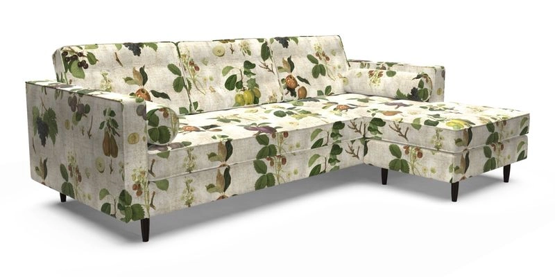 Marylebone LHF Corner Unit in Clever Tough And Eco Velvet Chrome