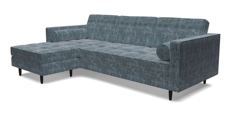 Marylebone RHF Corner Unit in Clever Tough And Eco Velvet Chrome