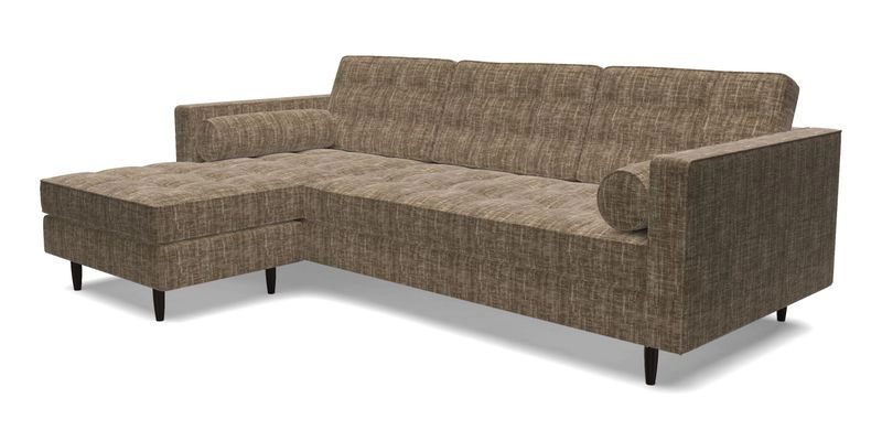 Marylebone RHF Corner Unit in Clever Tough And Eco Velvet Chrome