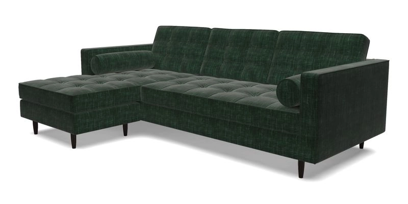 Marylebone RHF Corner Unit in Clever Tough And Eco Velvet Chrome