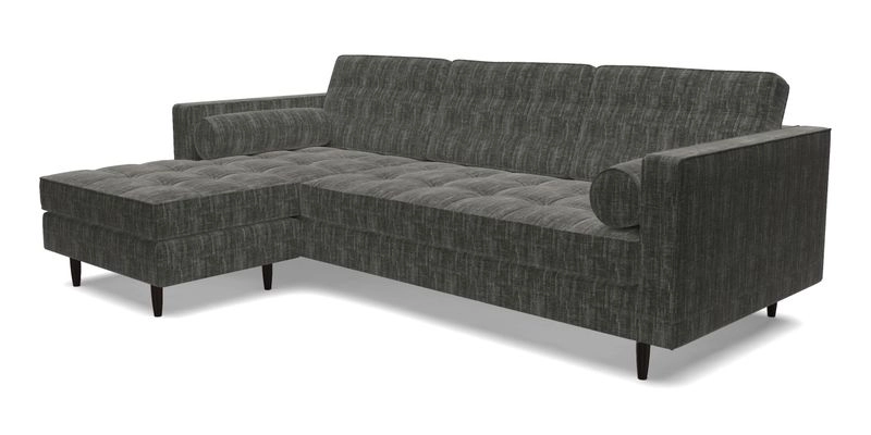 Marylebone RHF Corner Unit in Clever Tough And Eco Velvet Chrome