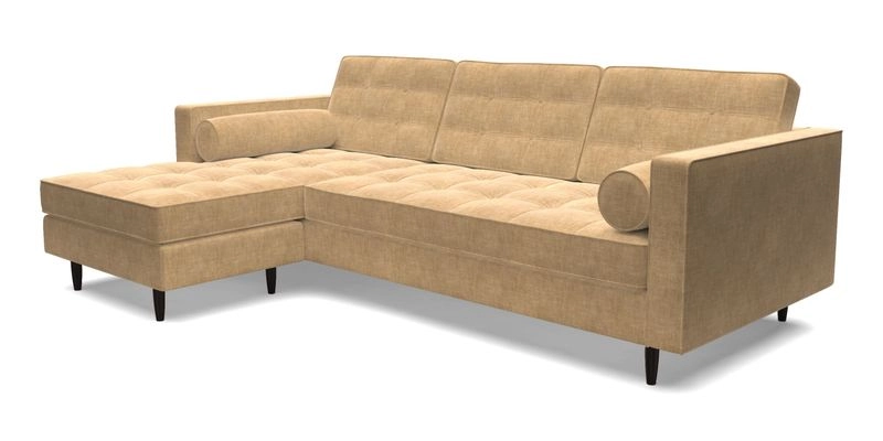 Marylebone RHF Corner Unit in Clever Tough And Eco Velvet Chrome