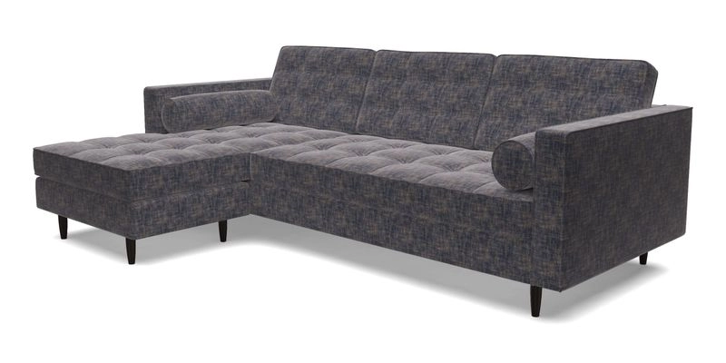 Marylebone RHF Corner Unit in Clever Tough And Eco Velvet Chrome