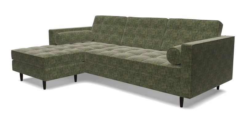 Marylebone RHF Corner Unit in Clever Tough And Eco Velvet Chrome