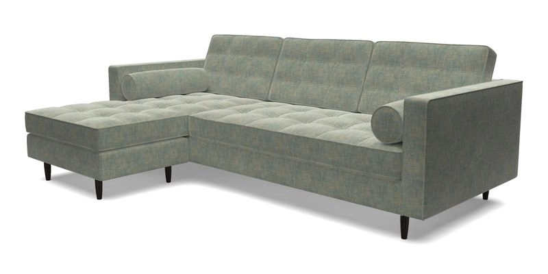 Marylebone RHF Corner Unit in Clever Tough And Eco Velvet Chrome