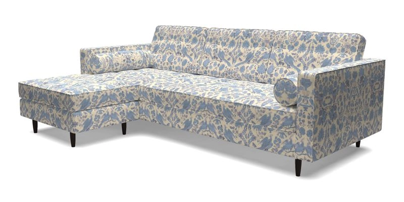 Marylebone RHF Corner Unit in Clever Tough And Eco Velvet Chrome